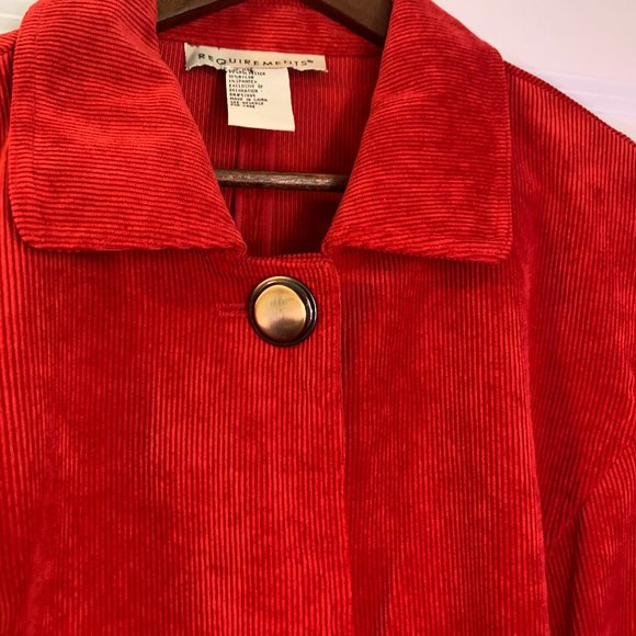 Requirements Red Corduroy Blazer, in Women's Size XL - Picture 3 of 8